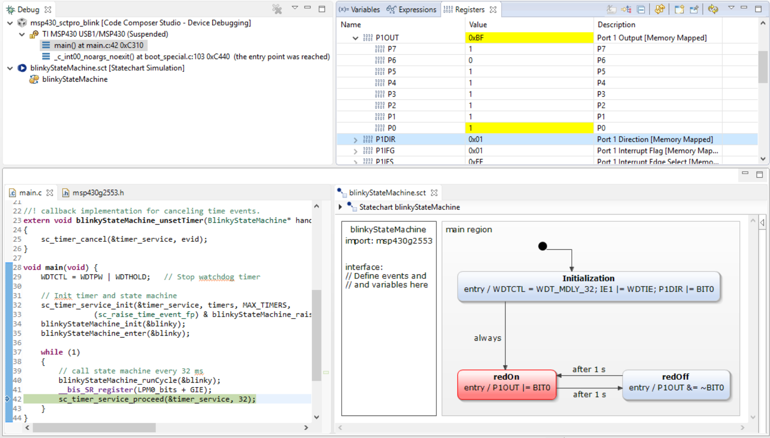 MSP430 Programming With State Machine Programming